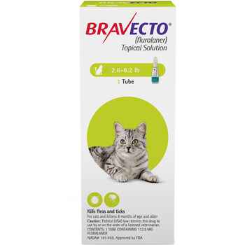 Bravecto for Cats 2.6-6.2 lbs 1 dose product detail number 1.0