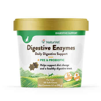 NaturVet Digestive Enzymes Plus Pre & Probiotic Supplement for Cats Soft Chews 60 ct product detail number 1.0