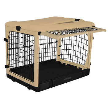 The Super Dog Crate Small 27" tan/black