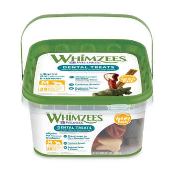 Whimzees® by Wellness Variety Box Natural Grain Free Dental Chews for Dogs Medium - 28 count - 1.85 kb Tub product detail number 1.0