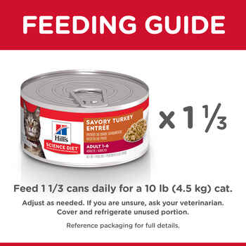 Hill's Science Diet Adult Savory Turkey Entrée Wet Cat Food - 5.5 oz Cans - Case of 24