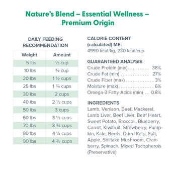 Dr. Marty Nature's Blend Essential Wellness Premium Origin Wild Caught and Grass Fed Premium Freeze-Dried Raw Dog Food 16 oz Bag