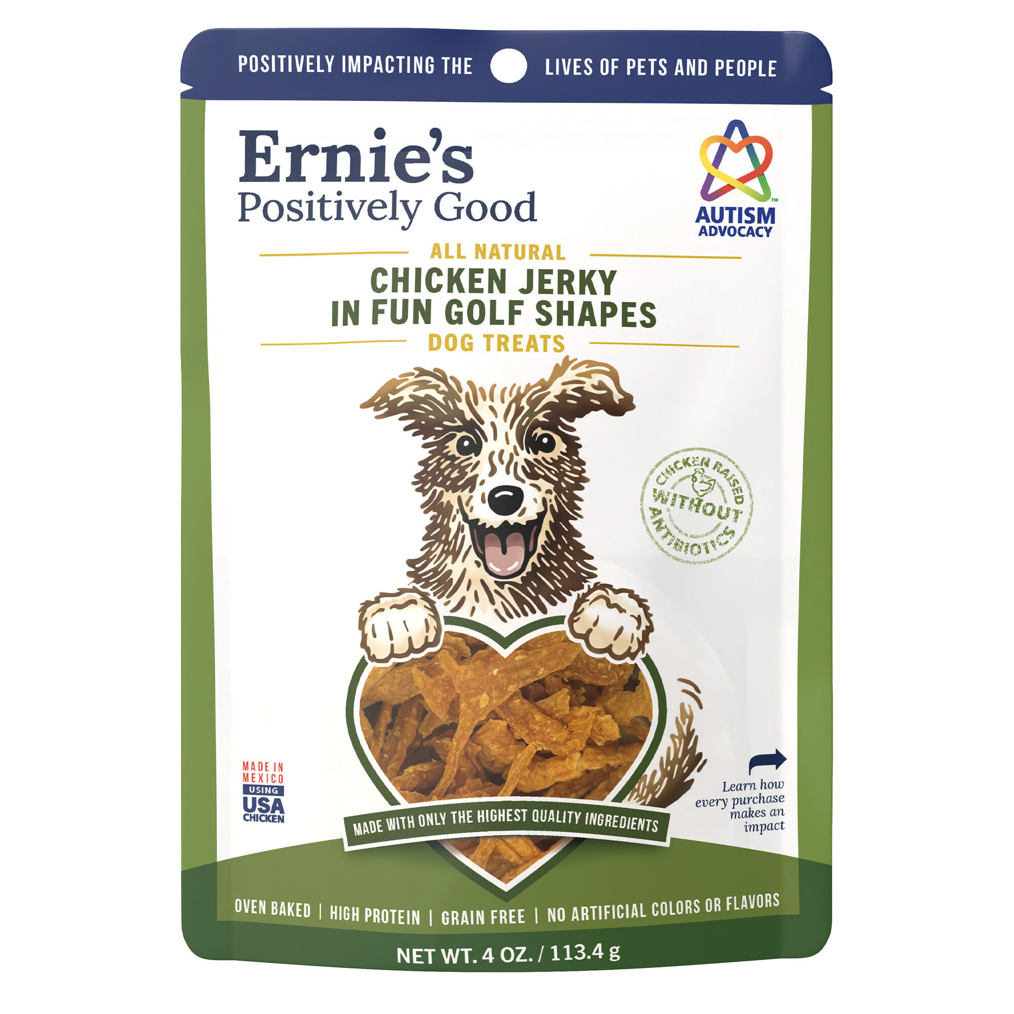 Ernie Els All Natural Chicken Jerky in Fun Golf Shapes Dog Treats