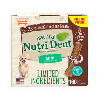 Nutri Dent Limited Ingredient Dental Chews Filet Mignon Mini 160 count product detail number 1.0