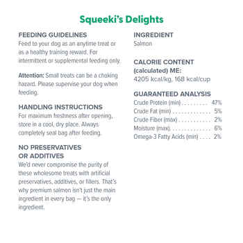 Dr. Marty Squeeki's Delights Freeze-Dried Raw Salmon Cat Treats - 4 oz Bag
