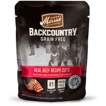Merrick Backcountry Grain Free Real Beef Cuts Cat Food Pouch 3-oz, case of 24 product detail number 1.0