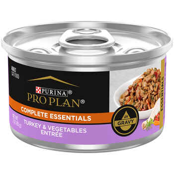 Purina Pro Plan Adult Complete Essentials Turkey & Vegetables Entree in Gravy Wet Cat Food 3 oz Cans (Case of 24) product detail number 1.0