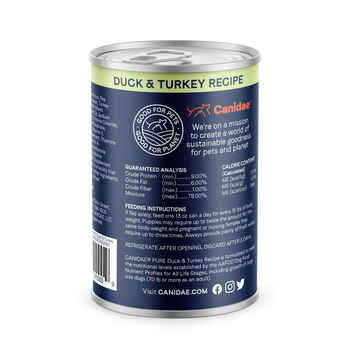 Canidae PURE Grain Free Duck & Turkey Recipe Wet Dog Food 13 oz Cans - Case of 12