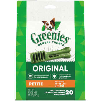 GREENIES Original Petite Natural Dental Dog Treats - 12 oz. Pack (20 Treats) product detail number 1.0
