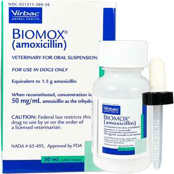BIOMOX (amoxicillin) Oral Suspension 50 mg/mL - 30 mL Bottle (when mixed) product detail number 1.0