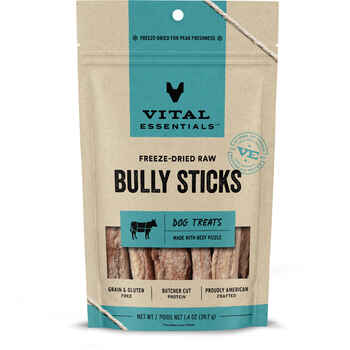 Vital Essentials Freeze Dried Vital Treats Grain Free Bully Sticks Dog Treats 1.4 oz