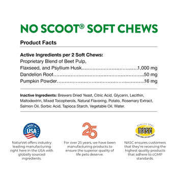 NaturVet No Scoot Plus Pumpkin Soft Chews for Dogs 60 ct