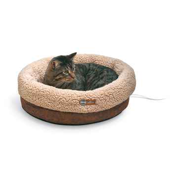 K&H Thermo-Snuggle Cup Pet Bed Bomber Chocolate 14" x 18" x 7" product detail number 1.0