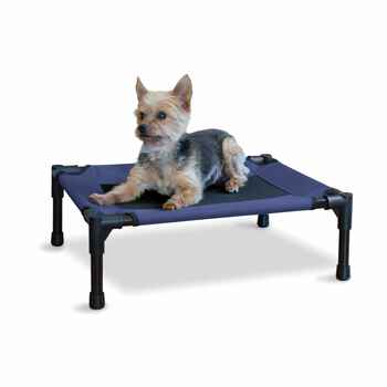 K&H Pet Products Original Pet Cot Elevated Pet Bed - Small 17" x 22" x 7" - Blue product detail number 1.0