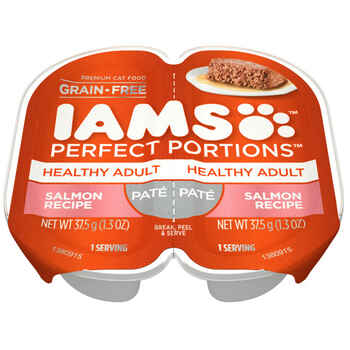 Iams Perfect Portions Healthy Adult Salmon Pate Wet Cat Food Tray 2.6-oz, case of 24