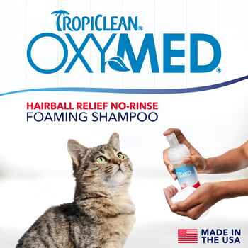 TropiClean Oxymed Hairball Relief No-Rinse Foaming Shampoo 7.4 oz