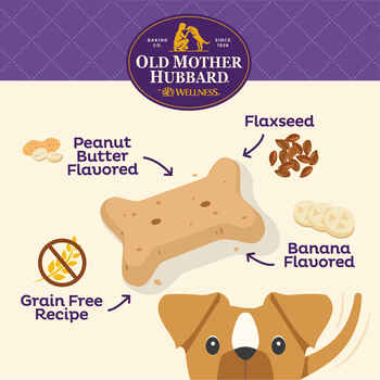 Old Mother Hubbard Grain Free P-Nuttier 'N Nanners Oven-Baked Biscuits Dog Treats 16 oz Bag