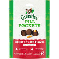 GREENIES Pill Pockets - Capsule Size - Natural Hickory Smoke Flavored Dog Treats - 30 Treats-product-tile