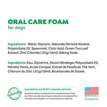 TropiClean Fresh Breath Oral Care Fresh Mint Foam 4.5 oz