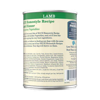 Blue Buffalo BLUE Homestyle Recipe Lamb Dinner with Garden Vegetables Wet Dog Food 12.5 oz Can - Case of 12
