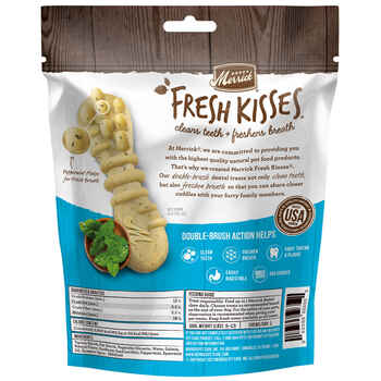 Merrick Fresh Kisses Grain Free Mint Breath Strips Dental Dog Treats Extra Small 6-oz, 20 count