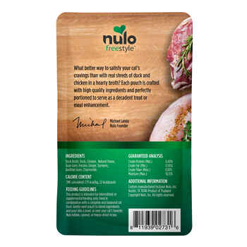 Nulo FreeStyle Chunky Duck & Chicken Broth Cat  Food Topper  24 2.8oz pouches