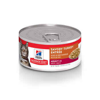 Hill's Science Diet Adult Savory Turkey Entrée Wet Cat Food - 5.5 oz Cans - Case of 24 product detail number 1.0