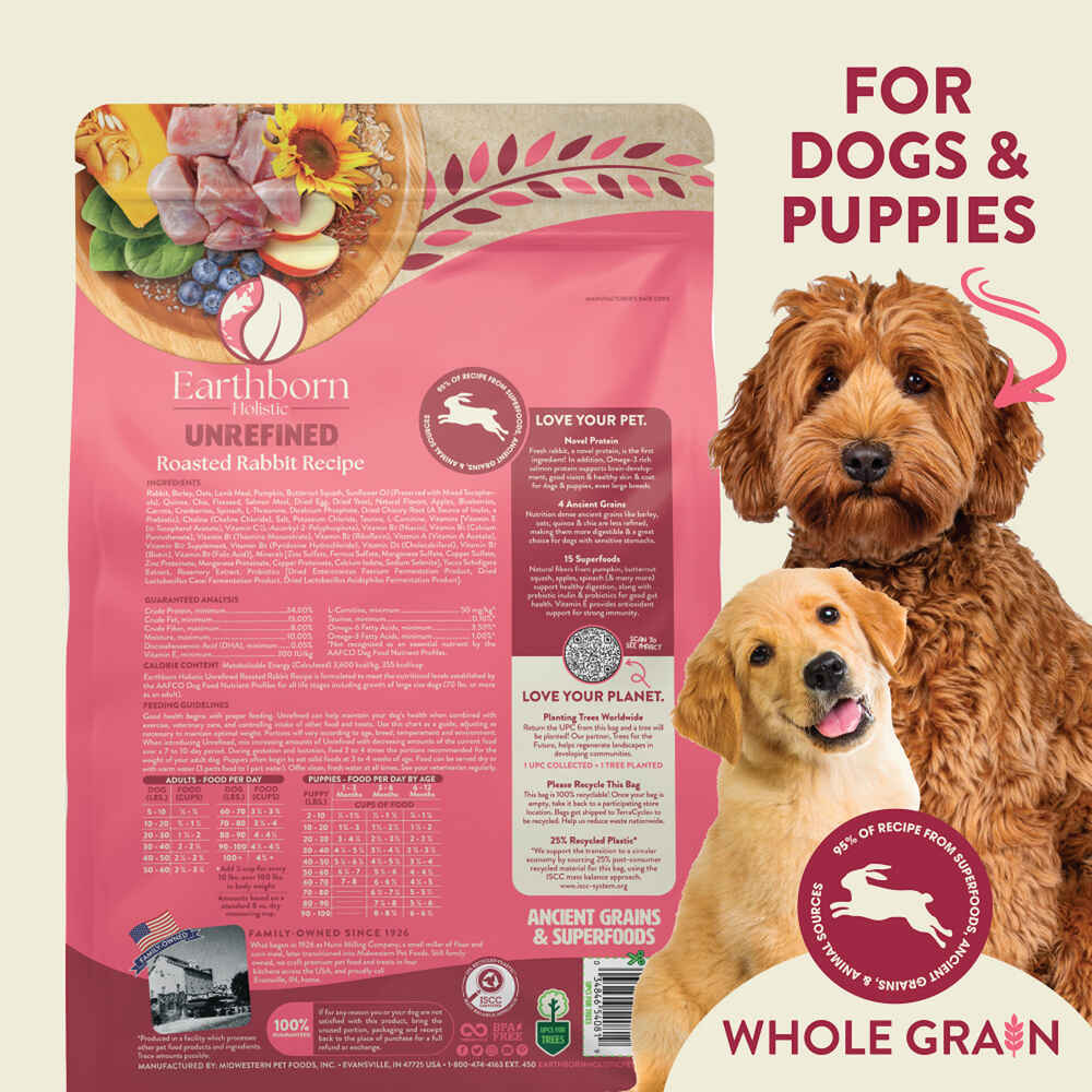 Earthborn Holistic Ancient Grains & Superfoods Unrefined Roasted Rabbit Recipe Dry Dog Food