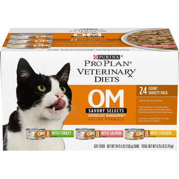 Purina Pro Plan Veterinary Diets OM Overweight Management Savory Selects Variety Pack Wet Cat Food - (24) 5.5 oz. Cans product detail number 1.0