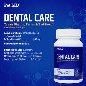 Pet MD ProDen PlaqueOff Powder Dog Supplement for Healthy Teeth and Gums
