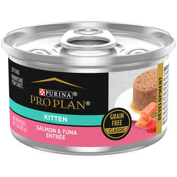 Purina Pro Plan Kitten Salmon & Tuna Entree Grain Free Classic Wet Cat Food 3 oz Cans (Case of 24) product detail number 1.0