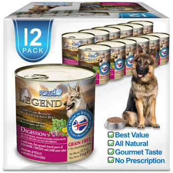 Forza10 Nutraceutic Legend Digestion Icelandic Chicken & Lamb Recipe Grain Free Wet Dog Food 13.7 oz Cans - Case of 12 product detail number 1.0