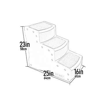 Pet Gear Easy Step III Dog & Cat Stairs with 3 Steps - Cocoa