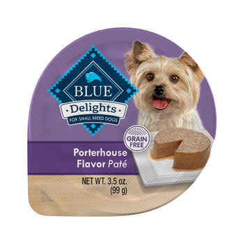 Blue Buffalo BLUE Delights Small Breed Adult Filet Mignon & Porterhouse Pate Wet Dog Food Variety Pack 3.5 oz Trays - Pack of 12
