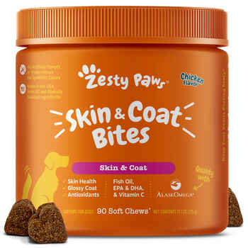 Zesty Paws Skin & Coat Bites for Dogs Chicken - 90ct product detail number 1.0