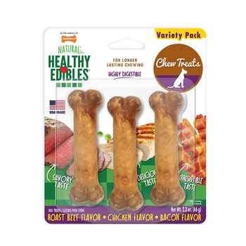 Healthy Edibles Longer Lasting Roast Beef, Chicken and Bacon Treats Petite 3 count product detail number 1.0