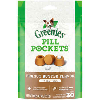 GREENIES Pill Pockets for Dogs Peanut Butter Flavor Tablet Size 30 Treats product detail number 1.0