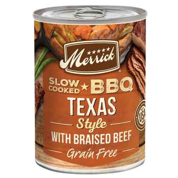 Merrick Grain Free Slow Cooked BBQ Texas Style Beef Canned Dog Food 12.7-oz, Case of 12 product detail number 1.0