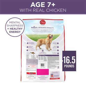 Purina ONE +Plus Vibrant Maturity, High Protein, Adult 7+ Chicken Dry Dog Food 16.5 lb Bag