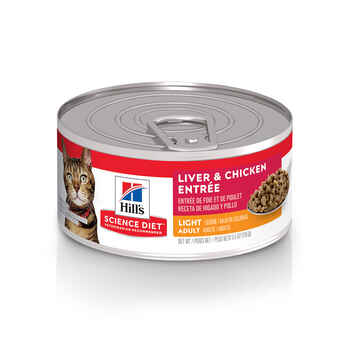 Hill's Science Diet Adult Light Liver & Chicken Entrée Wet Cat Food - 5.5 oz Cans - Case of 24   product detail number 1.0