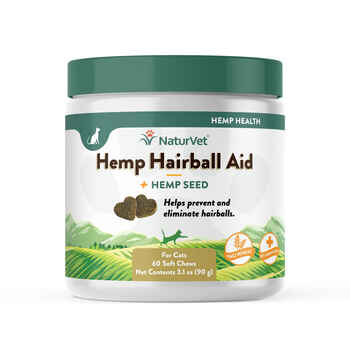 NaturVet Hemp Hairball Aid Plus Hemp Seed Supplement for Cats Soft Chews, 60 ct product detail number 1.0