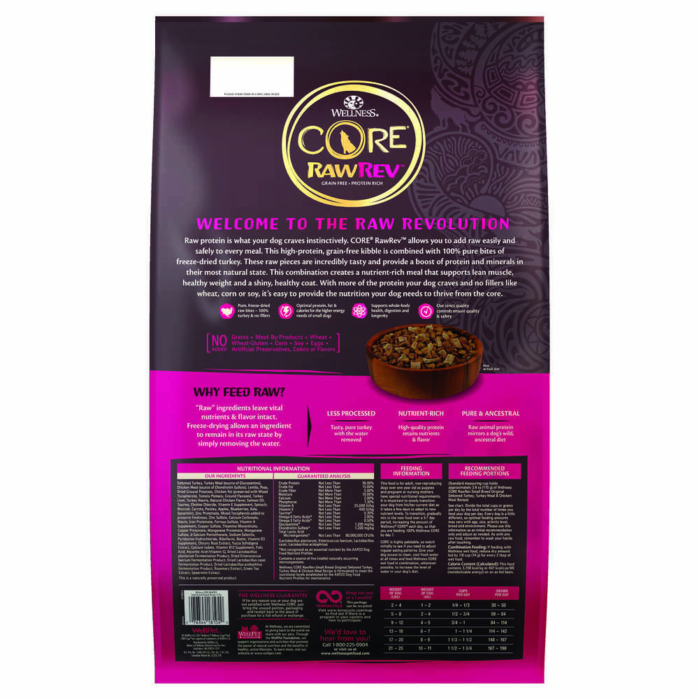 Wellness Core Raw Rev Small Breed Grain Free Turkey & Chicken for Dogs
