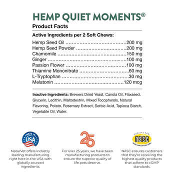 Hemp Quiet Moments Calming Aid Soft Chews 60 ct