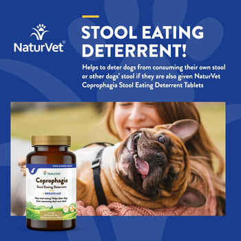 NaturVet Coprophagia Stool Eating Deterrent Plus Breath Aid Supplement for Dogs Time Release Chewable Tablets 60 ct