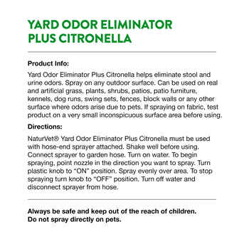 NaturVet Yard Odor Eliminator Plus Citronella Stool & Urine Deodorizer Ready to Use 32 fl oz