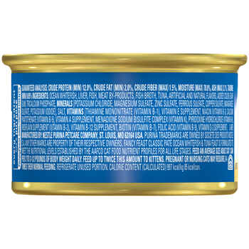 Fancy Feast Classic Pate Ocean Whitefish & Tuna Feast Wet Cat Food 3 oz. Can - Case of 24