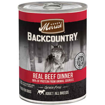 Merrick Backcountry Grain Free 96% Beef Canned Dog Food 12.7-oz, case of 12 product detail number 1.0