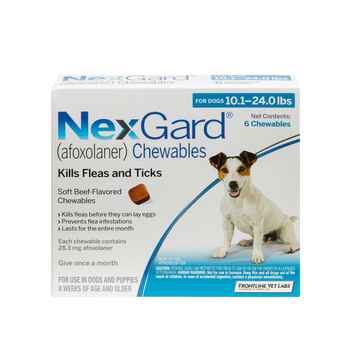 NexGard® (afoxolaner) Chewables 10 to 24 lbs, 6pk product detail number 1.0