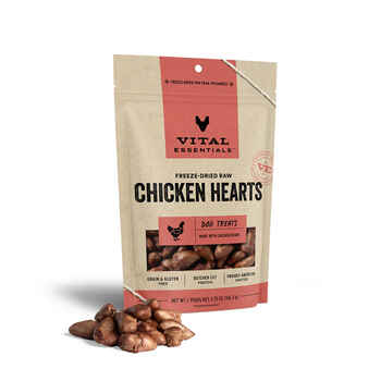 Vital Essentials Freeze Dried Vital Treats Grain Free Chicken Hearts Dog Treats 1.9 oz