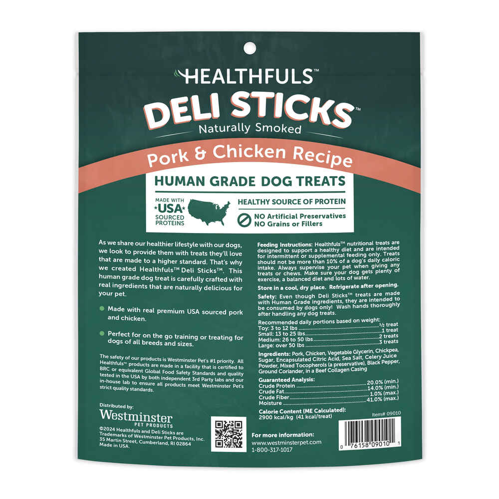 Healthfuls Deli Sticks Pork & Chicken Human-Grade Dog Treats